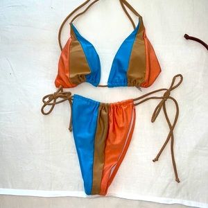 Multi color string bikini